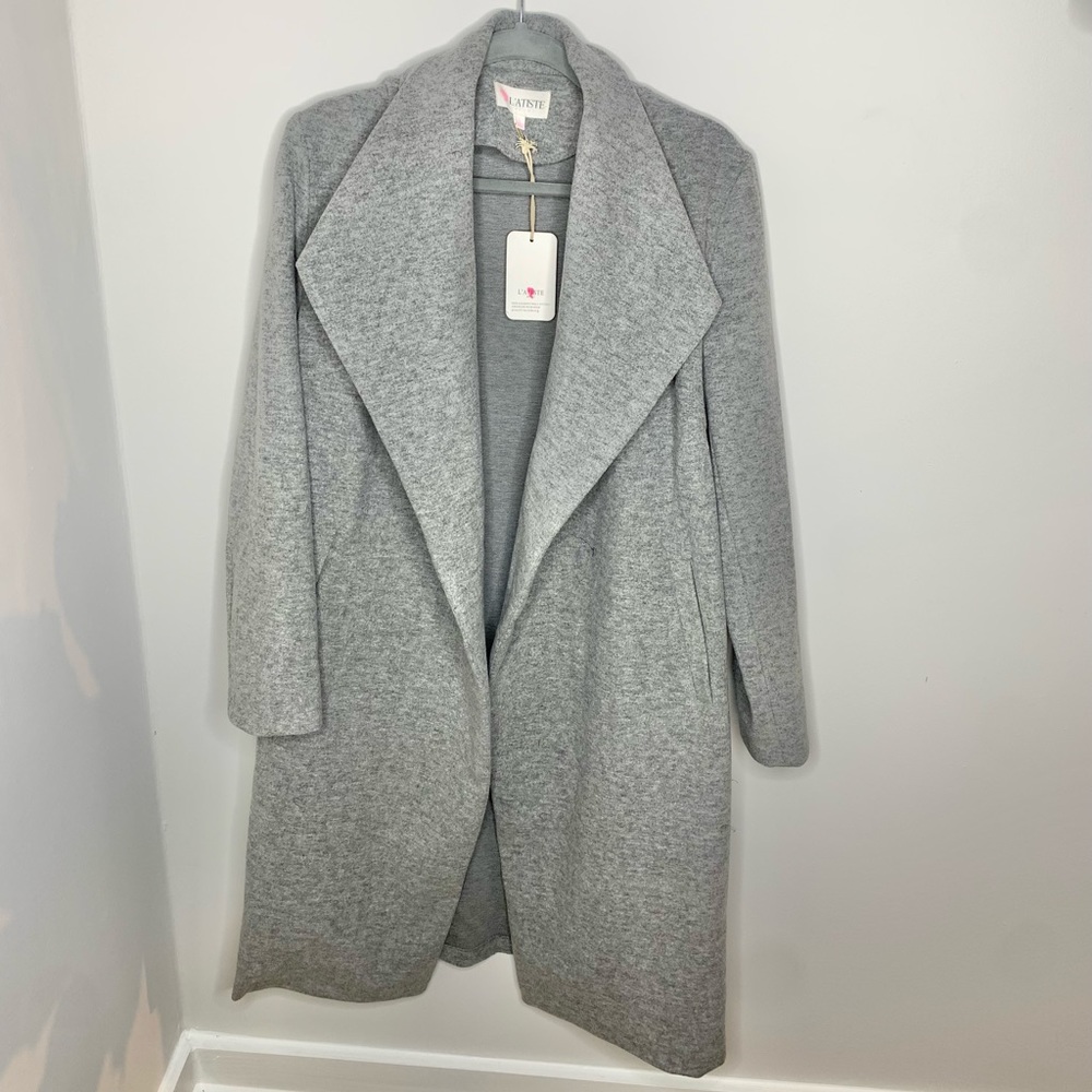 Gray Soft-Brushed Overcoat Women